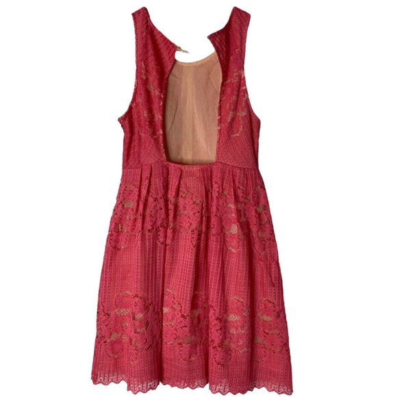 Free People|Womens|Fit & Flare Mini Dress|Size 2|Coral|Full Lace| Lined - Picture 4 of 15